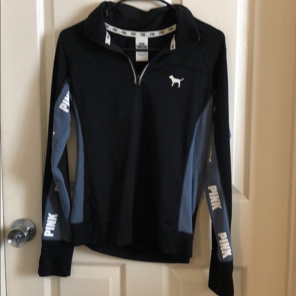 PINK black athletic quarter zip